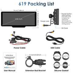 W702/ W502/W619 Wireless Portable Dual Bluetooth Motorcycle Stereo